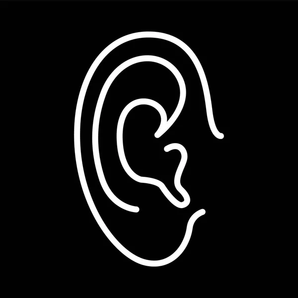 Ikona čáry ucho — Stock fotografie