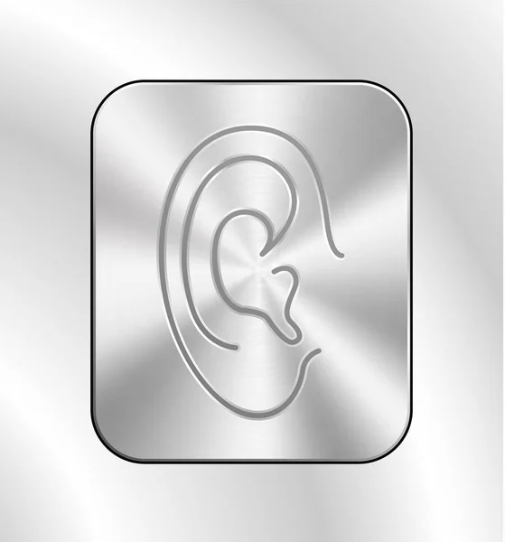 Ikona čáry ucho — Stock fotografie