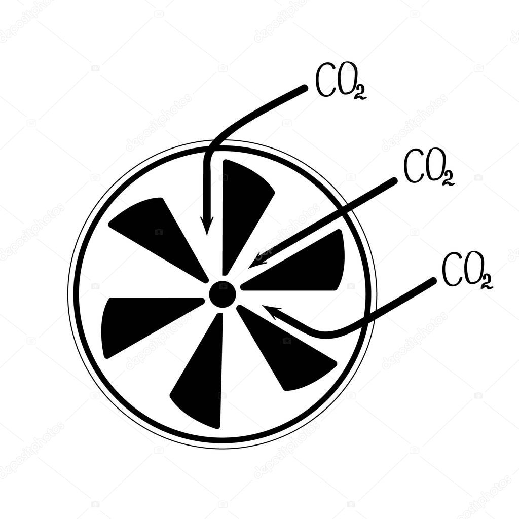 Ventilation black grille icon.Image