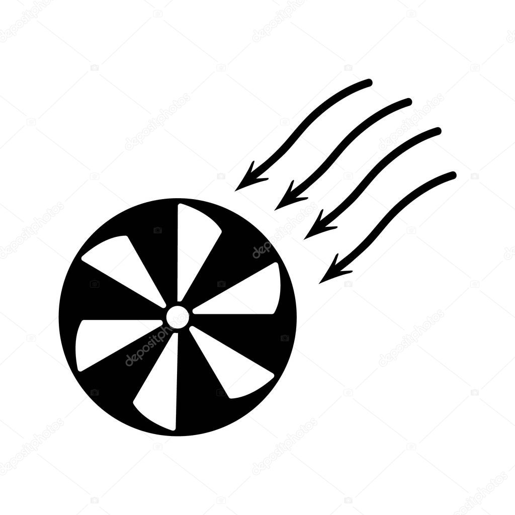 Fan air propeller icon. Emblem