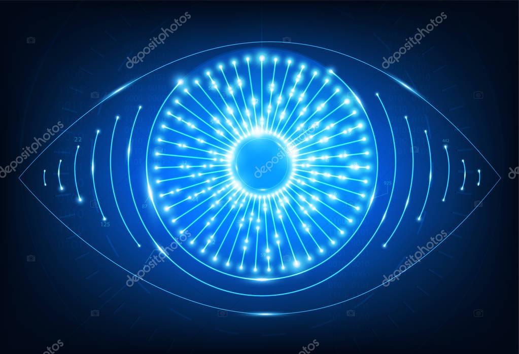 Eye neon web icon.