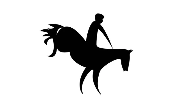 Corrida de cavalos simplificada . — Vetor de Stock