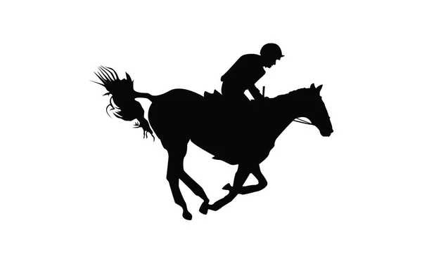 Silueta závodní koně žokej. — Stock fotografie
