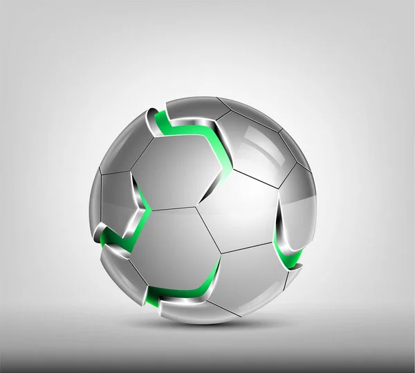 Abstraktní 3d fotbalový míč. — Stockový vektor