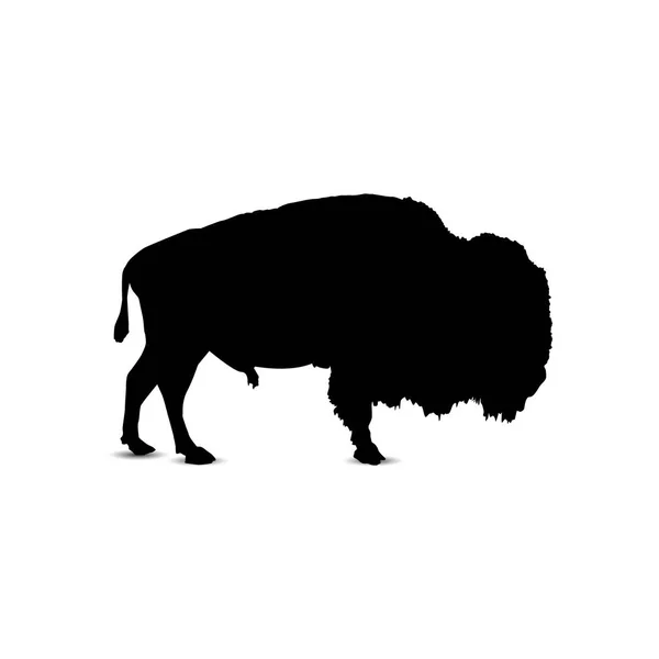 Silhouet voor bison. — Stockvector