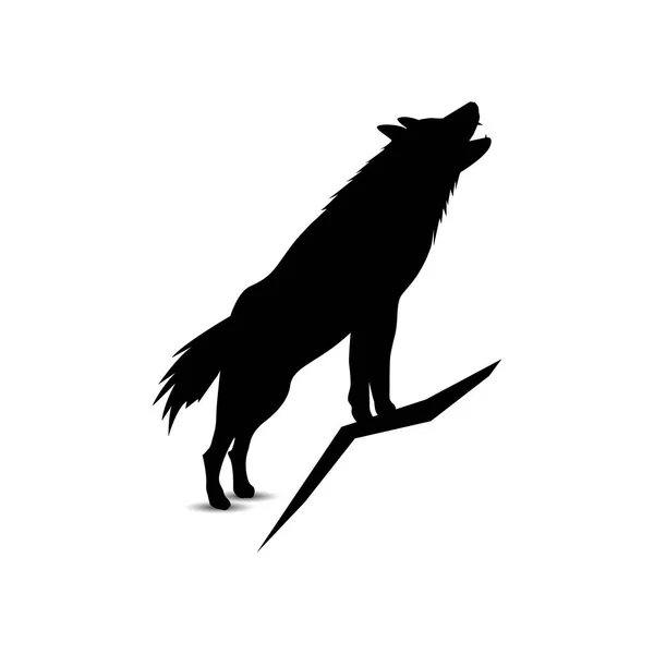 Silhouette de loup . — Image vectorielle