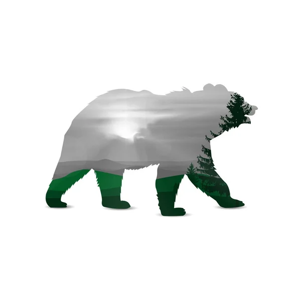 Silhueta de urso —  Vetores de Stock