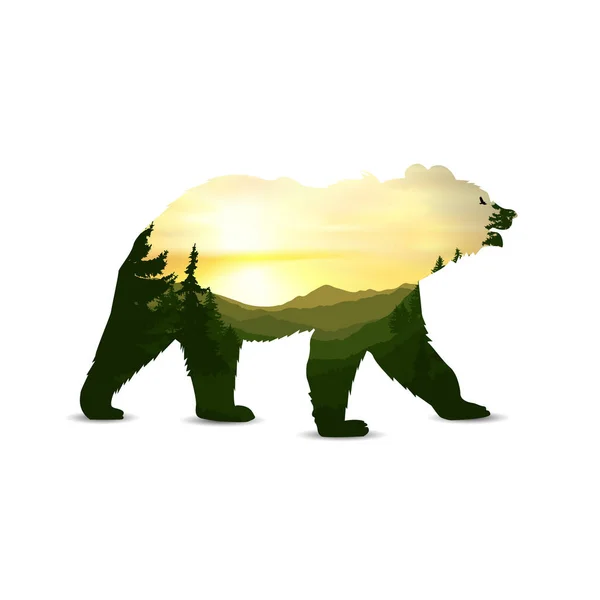 Silhouette of bear — Stock Vector