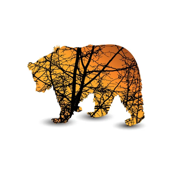 Silhouette des Bären — Stockvektor