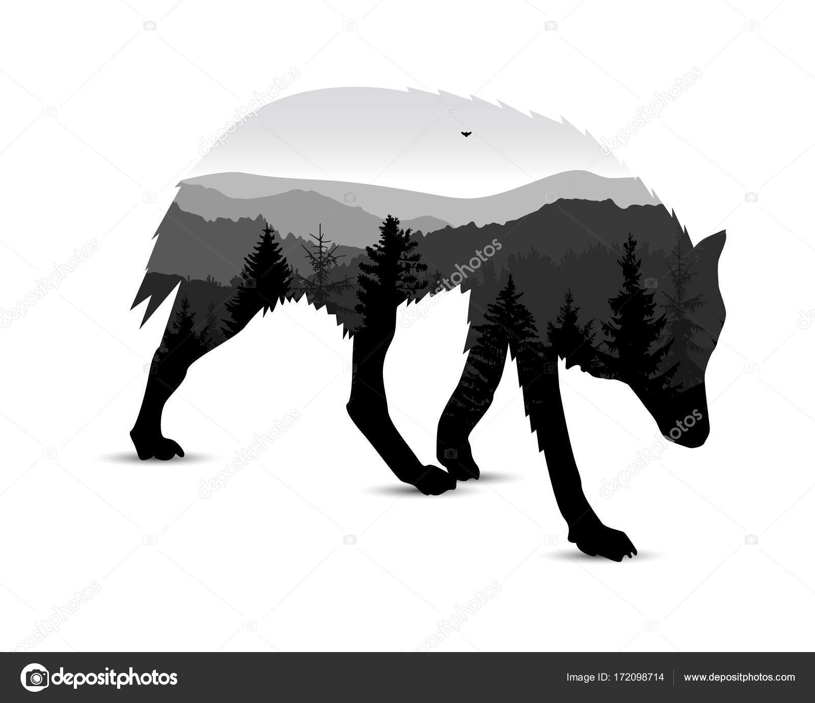 Download Silhouette of wolf — Stock Vector © YIK2007 #172098714