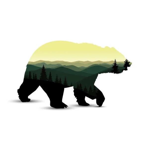 Silhouette of bear — Stock Vector