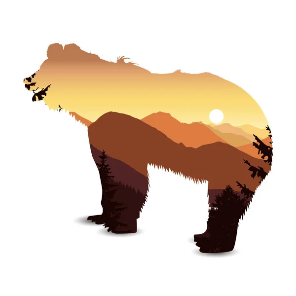 Sylwetka niedźwiedzia — Wektor stockowy
