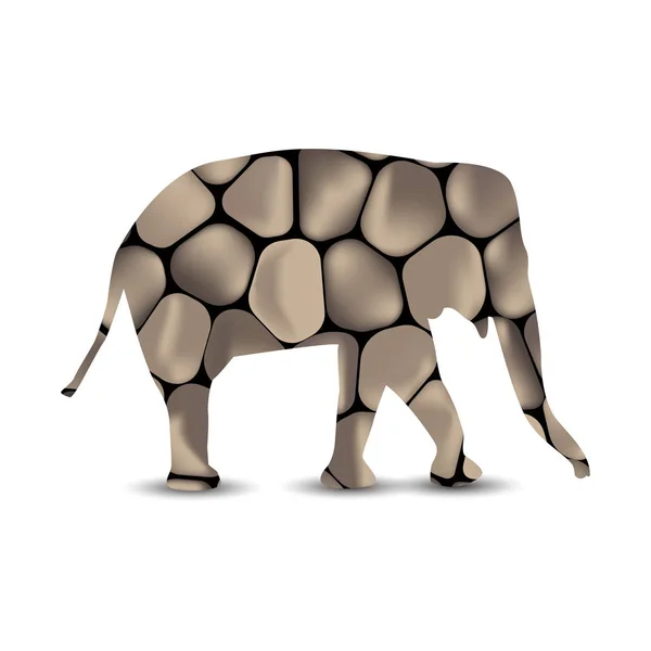 Silueta de elefante — Vector de stock