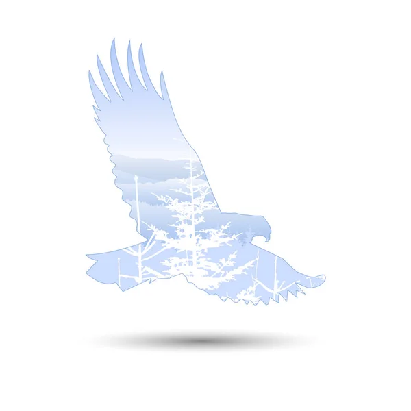 Silhuett av eagle — Stock vektor