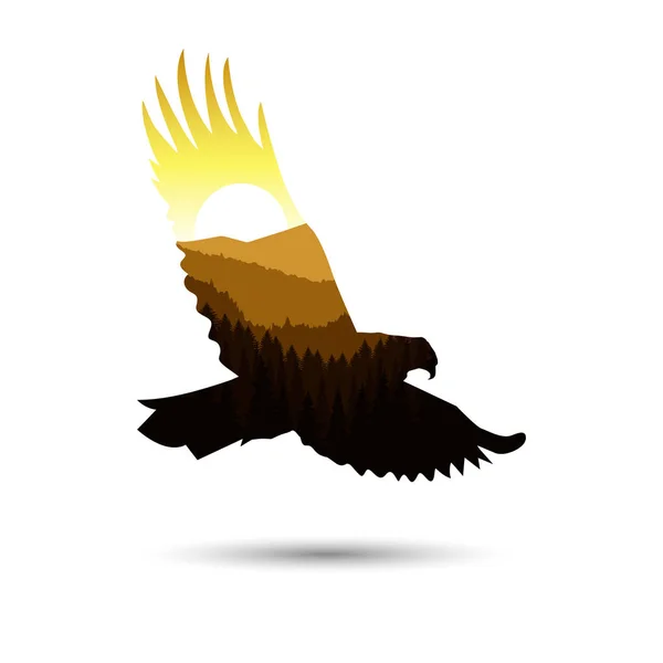 Silueta de águila — Vector de stock