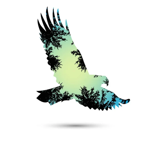 Silhouette d'aigle — Image vectorielle