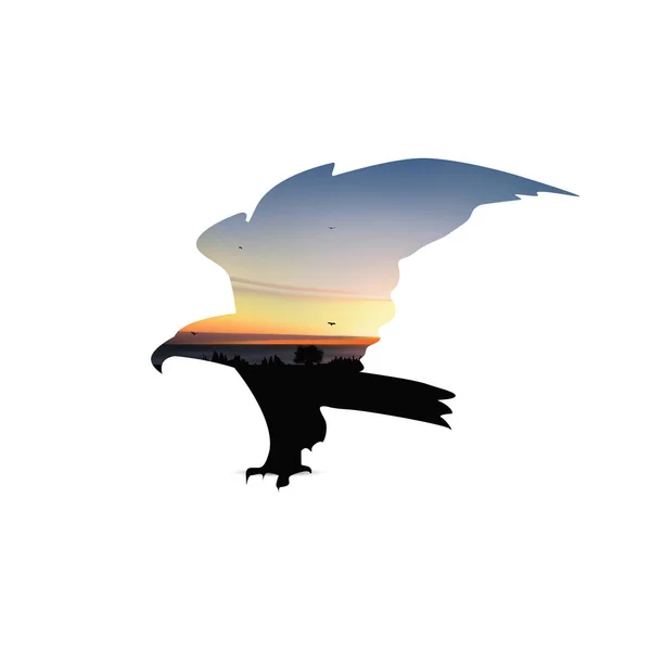 鷲のシルエット — ストックベクタ