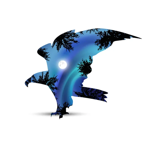 Silueta de águila — Vector de stock