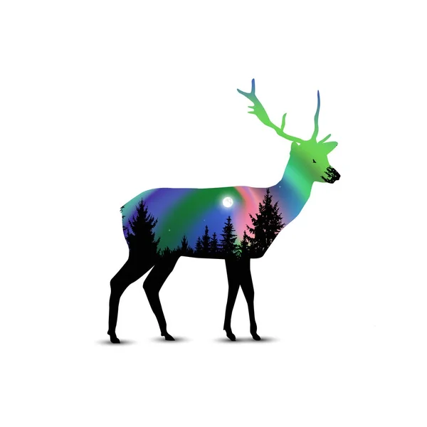 Silhouette de cerf — Image vectorielle