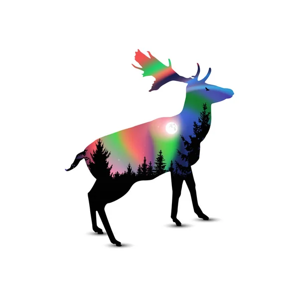 Silhouette de cerf — Image vectorielle