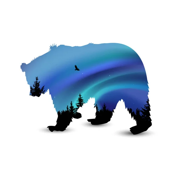 Силует ведмідь — стоковий вектор