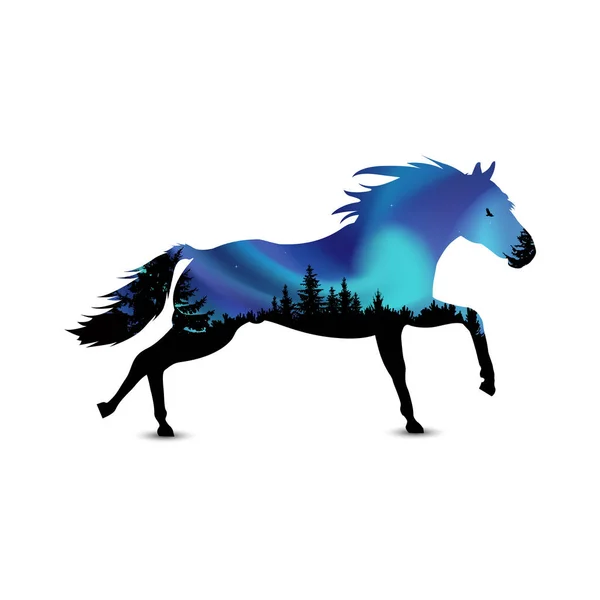 Silhouette de cheval de course — Image vectorielle