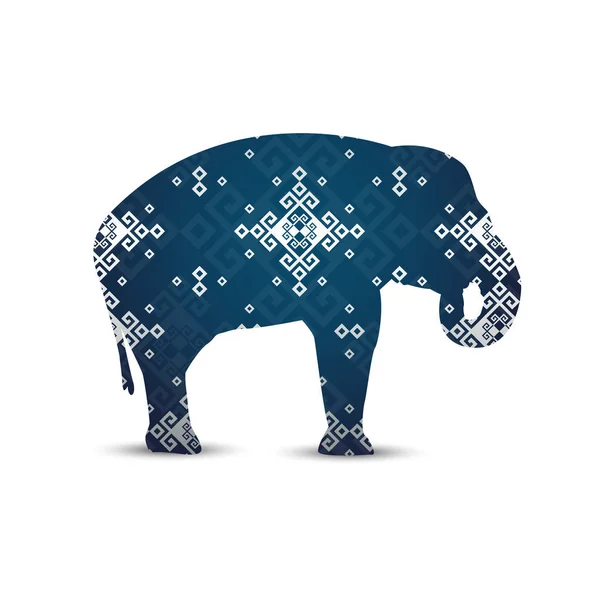 Silueta de elefante — Vector de stock