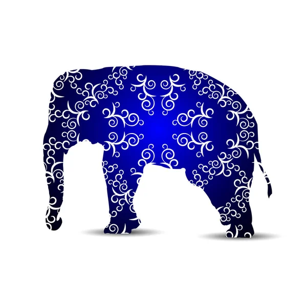 Silueta de elefante — Vector de stock