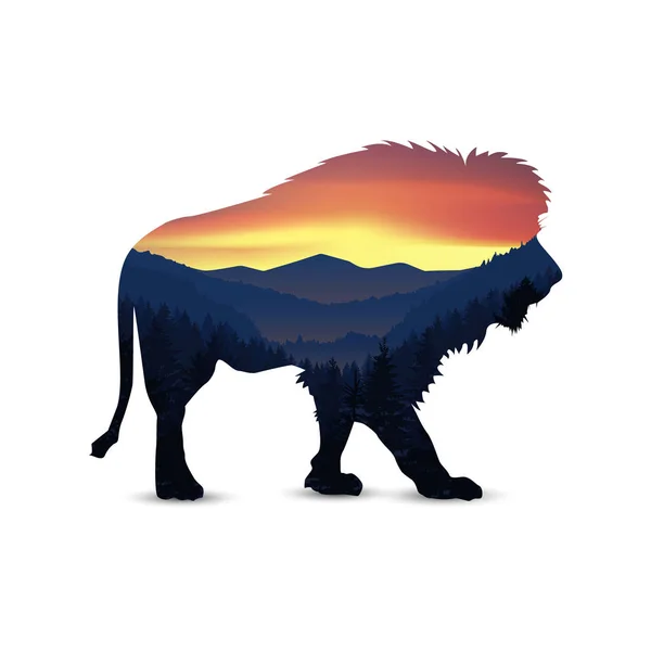 Silhouette of lion