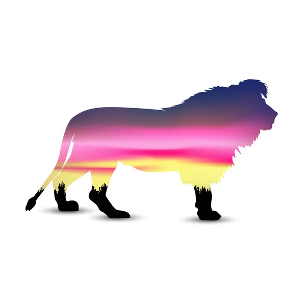 Silhouette of lion — Stock Vector