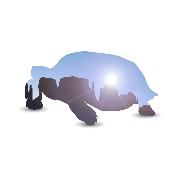 Silhouette teknős — Stock Vector