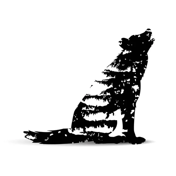 Silhouette de loup — Image vectorielle