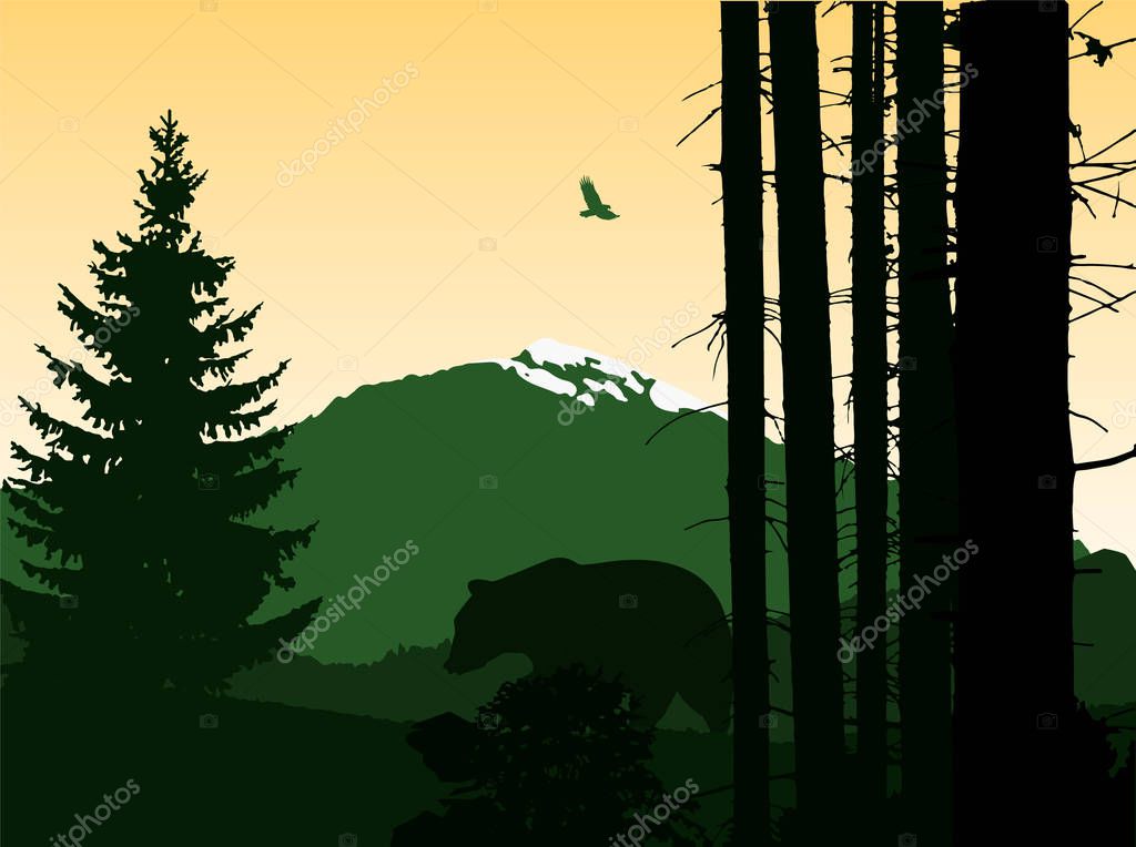 Background of mountain landscape. Natural colors.