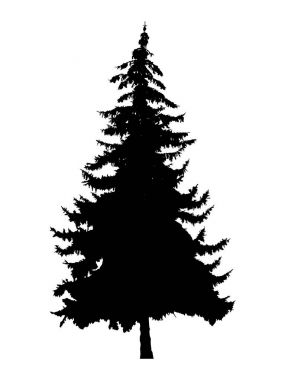 Çam ağacı silüeti. El yapımı.