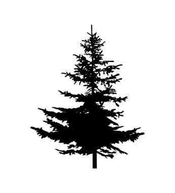 Çam ağacı silüeti. El yapımı.