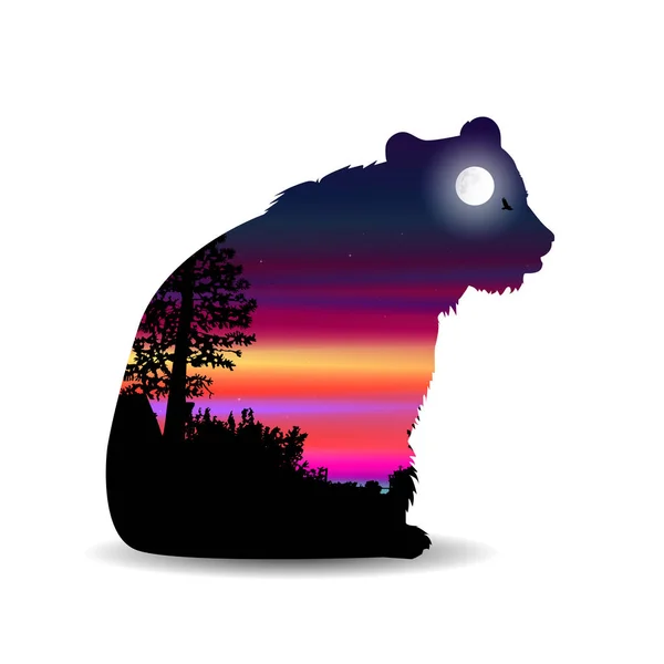 Силуэт медведя — стоковое фото