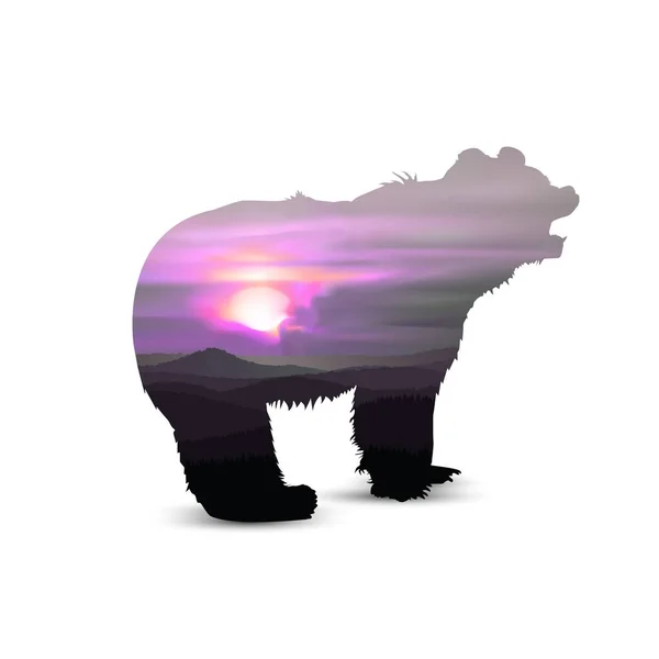 Silueta medvěd — Stock fotografie