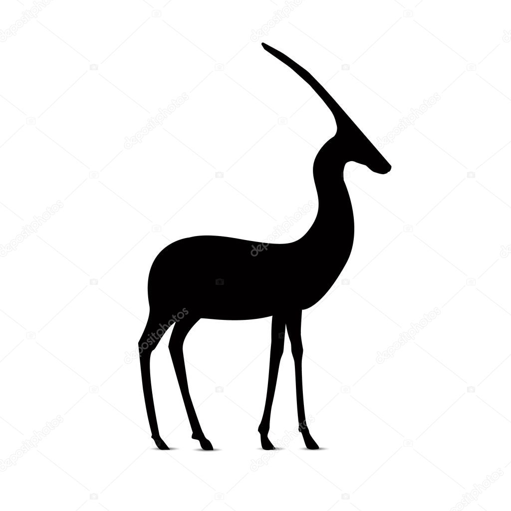 Image  Silhouette of antelope.
