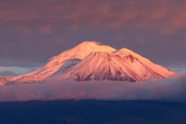 MT Shasta alpenglow ile