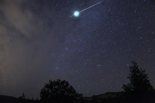 Meteor fireball explodes in a flash