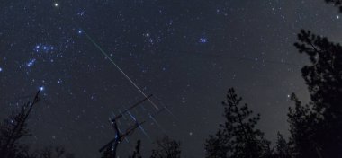 Geminid meteor jambon radyo uydu anten üzerinden