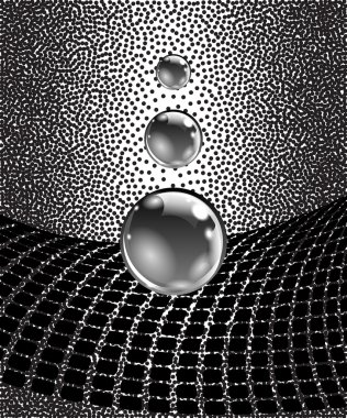 Soyut küreler yüzeyli. Konsept iş tasarımı