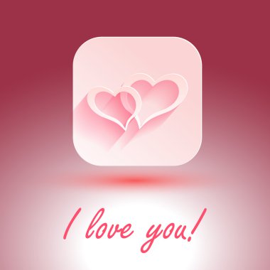 Vektör şık tasarım seviyorum. Düğün, davetiye tasarımları için gölgeler ile kalpleri