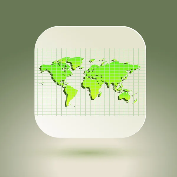 Icône de carte pour application sur fond d'air. Grille . — Image vectorielle