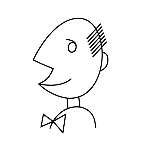Logo de cara masculina vectorial en estilo lineal . — Vector de stock