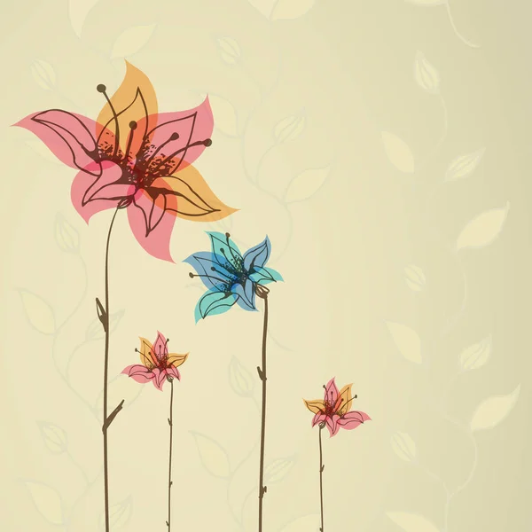 Vackra blommönster färgkarta. Vektorillustration — Stock vektor