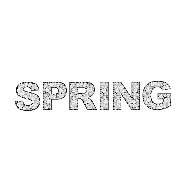 Vector spring lettering illustration — Stock Vector
