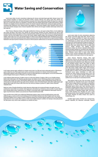 Waterbesparing en instandhouding sjabloon — Stockvector