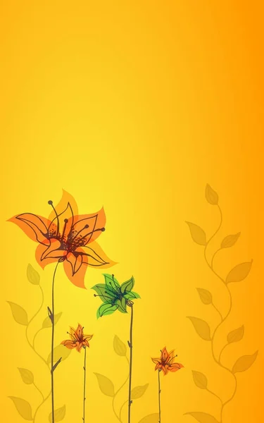 아름 다운 색깔 꽃 디자인 카드. — 스톡 벡터