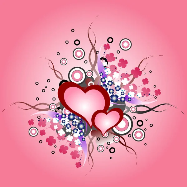 Día de San Valentín, elemento de diseño vintage ilustración. Corazón grunge vectorial . — Vector de stock
